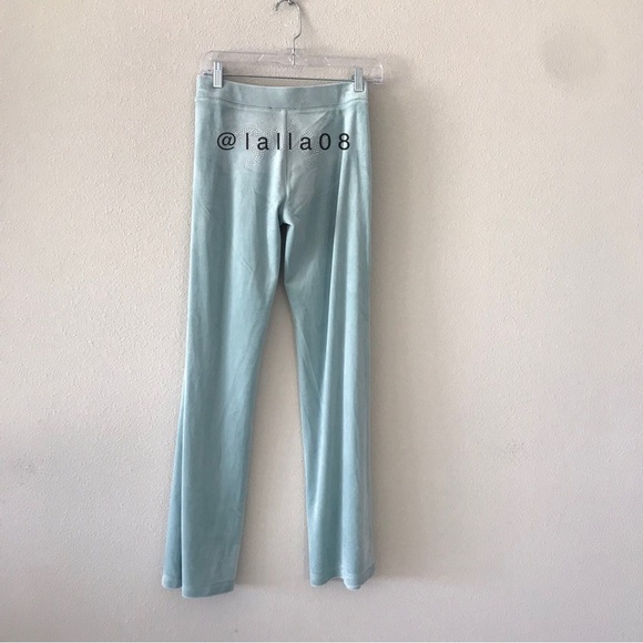 NEW! JUICY COUTURE Velour OG Bling Tracksuit Hoodie & Pant Set Pastel Turquoise - Picture 8 of 13